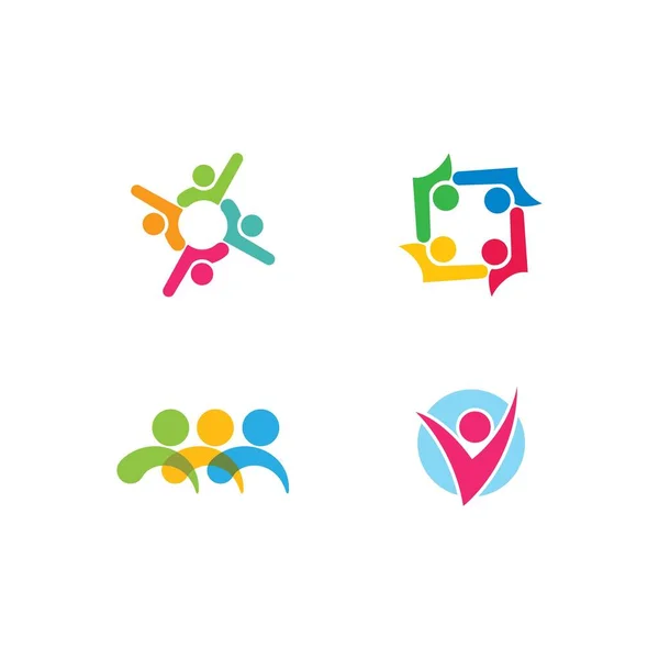 Comunidade Rede Vetor Modelo Logotipo Social — Vetor de Stock