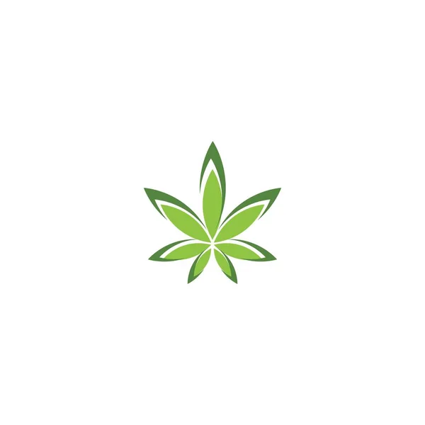 Canabis Foglia Logo Vettoriale Illustrazione Design — Vettoriale Stock
