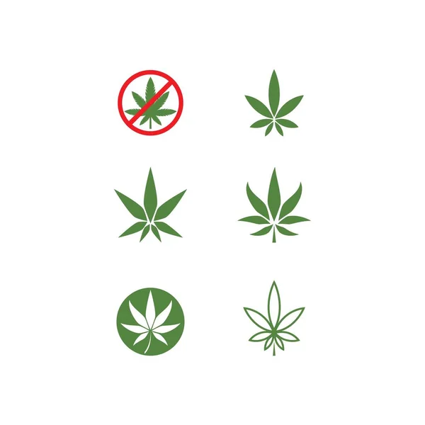 Canabis Φύλλο Λογότυπο Διάνυσμα Εικονογράφηση Σχεδιασμό — Διανυσματικό Αρχείο