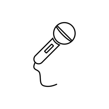 Mikrofon simgesi vektör şablonu düz tasarım