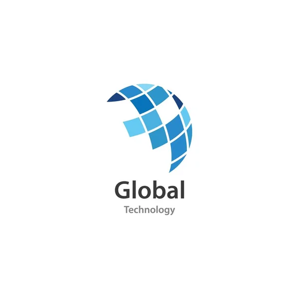 Global Technology Ilustration Logo Vector Template — 图库矢量图片