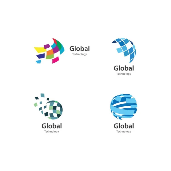 Globale Technologie Illustration Logo Vektor Vorlage — Stockvektor