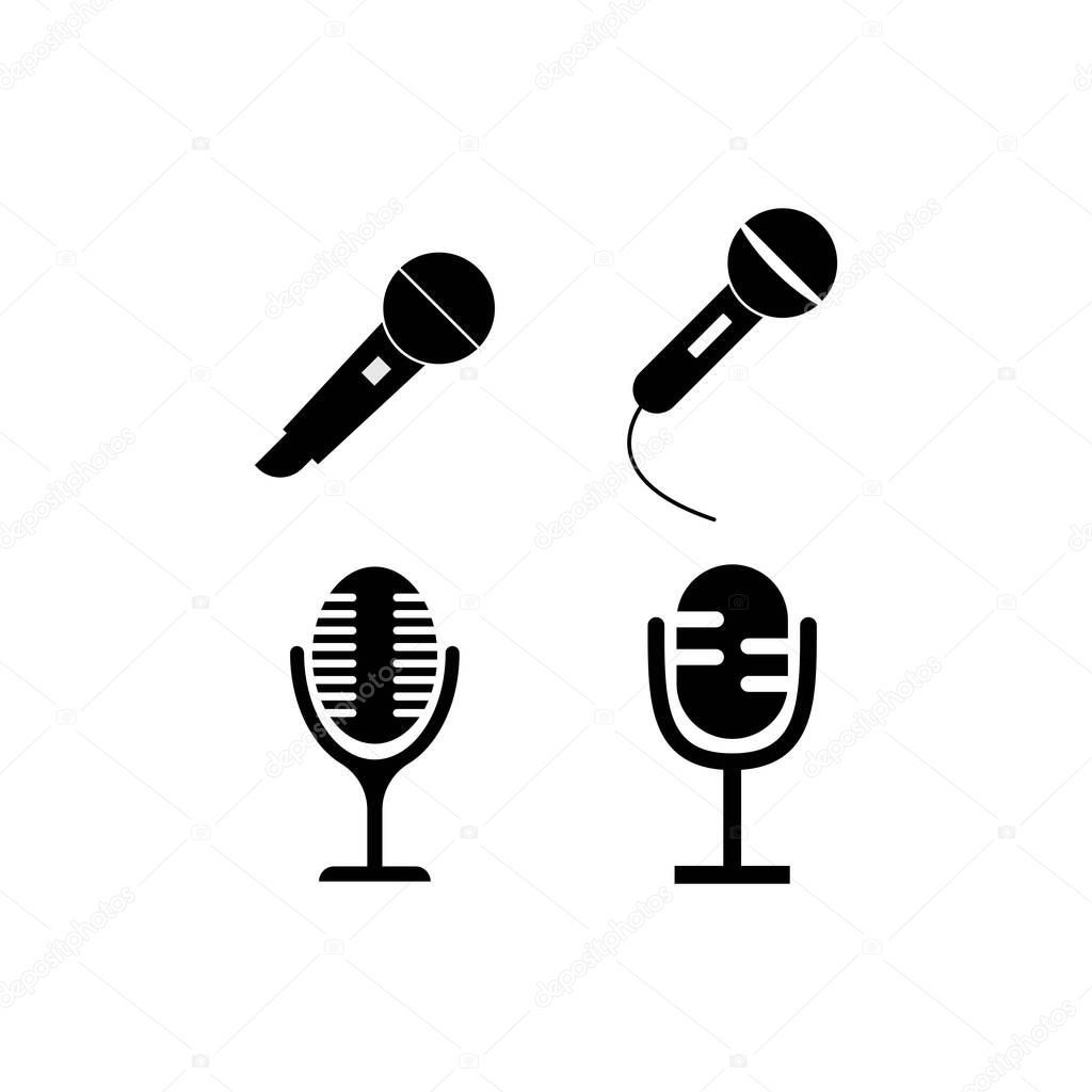 microphone icon vector template flat design