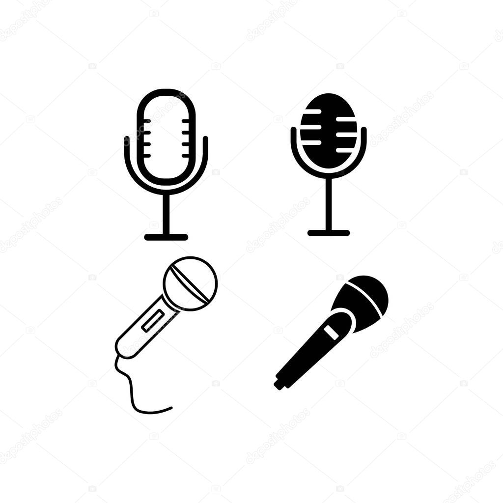 microphone icon vector template flat design