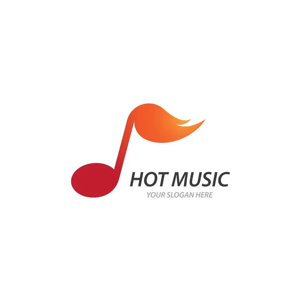 Heiße Musik Logo Illustration Vektorvorlage — Stockvektor