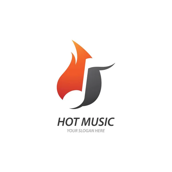 Šablona Vektoru Loga Hot Music — Stockový vektor