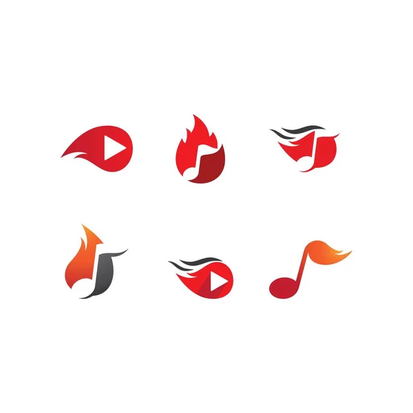 Heiße Musik Logo Illustration Vektorvorlage — Stockvektor