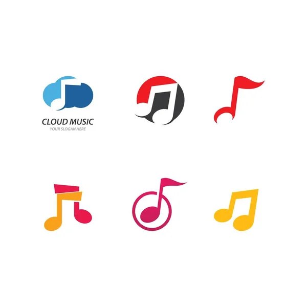 Logo Nota Musical Plantilla Vectorial — Vector de stock