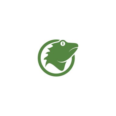 Iguana logo illüstrasyon vektör tasarımı