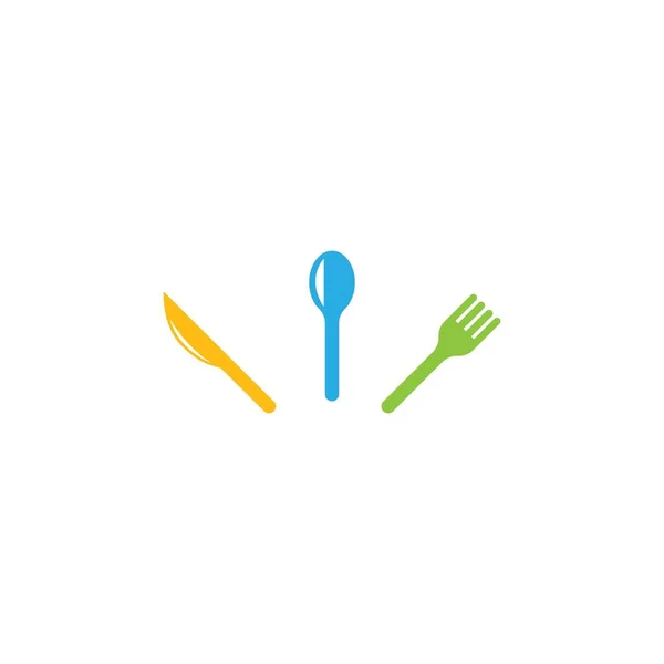 Векторный Шаблон Логотипа Ресторана Вилкой Ложкой — стоковый вектор