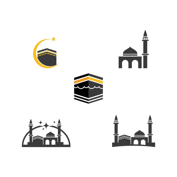 Kaaba Logo Ilustración Vector Diseño — Archivo Imágenes Vectoriales