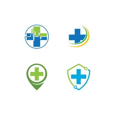 Çapraz Tıbbi logo şablon vektör illüstrasyon tasarımı