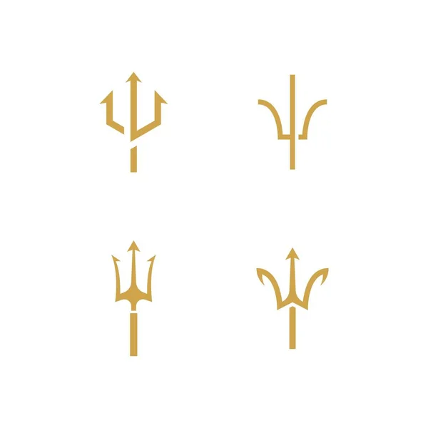 Trident Logo Icono Diseño Vectores Plantilla — Archivo Imágenes Vectoriales