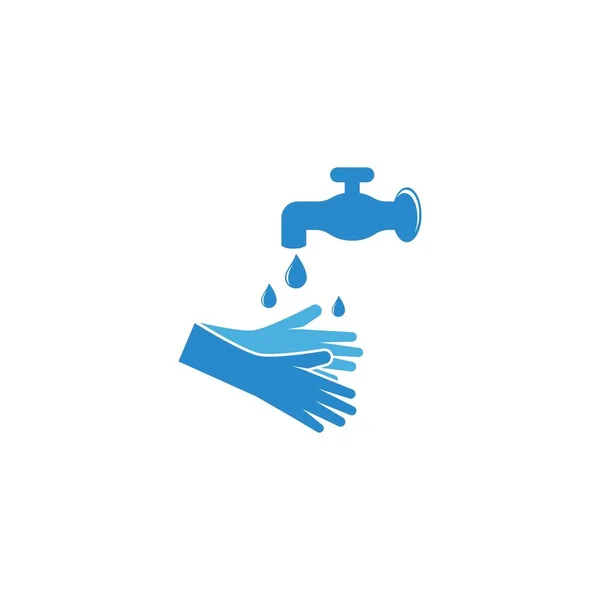 Hand Washing Illustration Vector Template — Stock Vector