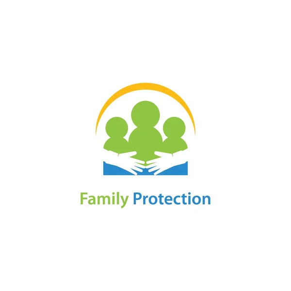 Logo Cura Della Famiglia Modello Vettoriale — Vettoriale Stock