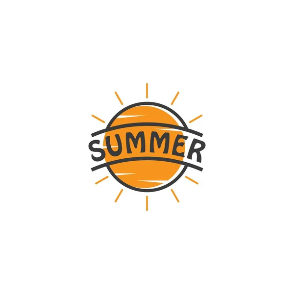 Verão Sol Ilustração Logotipo Vetor Modelo — Vetor de Stock