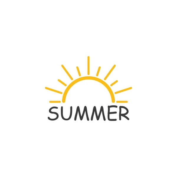 Sommer Sonne Illustration Logo Vektor Vorlage — Stockvektor