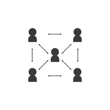 Sosyal Mesafe Simgesi Vektörü İllüstrasyonu