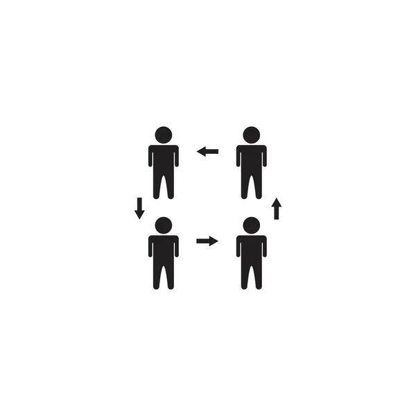 Sosyal Mesafe Simgesi Vektörü İllüstrasyonu