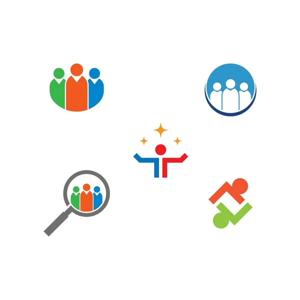 Templat Vektor Desain Logo Sosial Jaringan Dan Komunitas - Stok Vektor