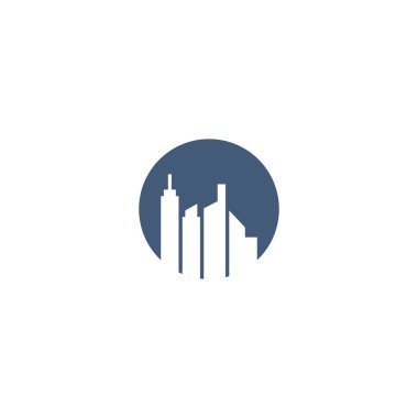 Şehir silueti, şehir silueti logo vektör illüstrasyonu