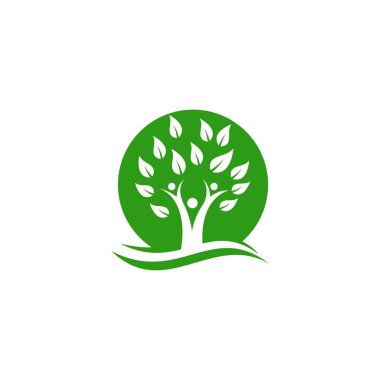 İnsanlar ağaç logo şablonu vektör resimlemesi