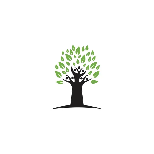 Ludzie Drzewo Logo Szablon Wektor Ilustracja — Wektor stockowy