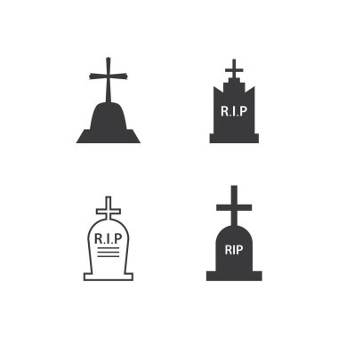 Gravstone simgesi vektör çizimi tasarımı