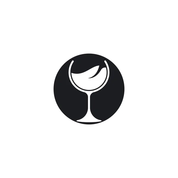 Icono Vino Vidrio Vector Ilustración Diseño — Vector de stock