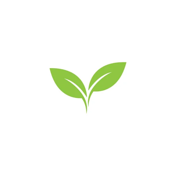 緑の庭の緑の葉生態学のロゴベクトルデザイン — ストックベクタ