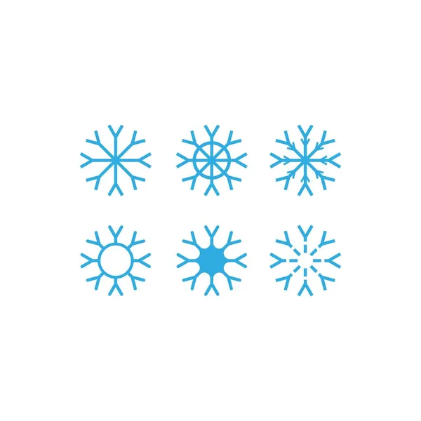Snöflingor Ikon Ilustration Vektor Mall — Stock vektor