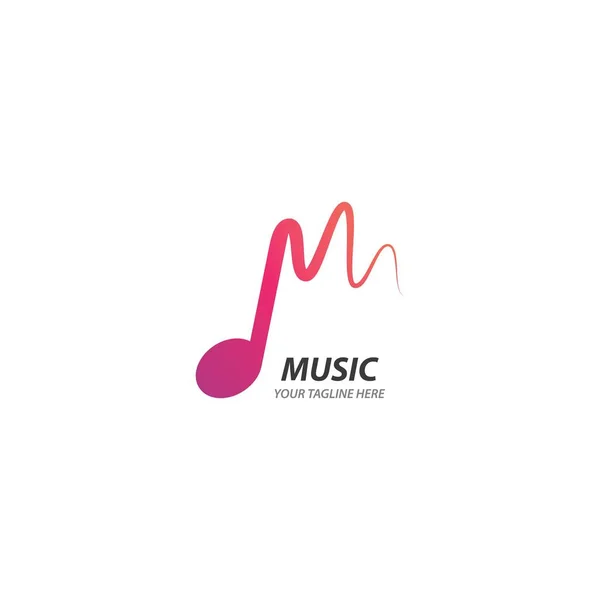 Logo Nota Musical Plantilla Vectorial — Vector de stock