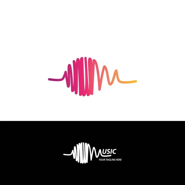 Звукова Хвиля Музичний Логотип Векторний Шаблон — стоковий вектор