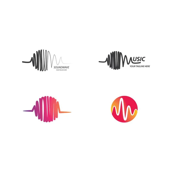 sound wave music logo vector template