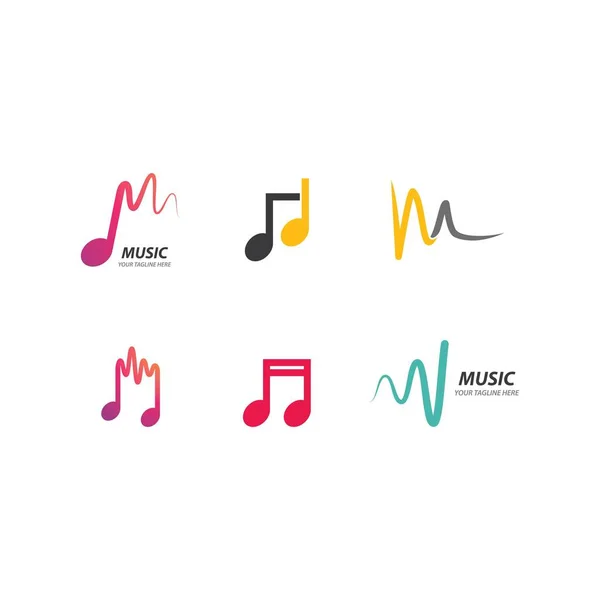 Logotipo Nota Musical Modelo Vetorial — Vetor de Stock