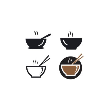 Erişte kasesi logosu tasarımı vektör ilüstrasyon şablonu