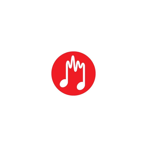 Muzieknotitie Logo Vector Template — Stockvector