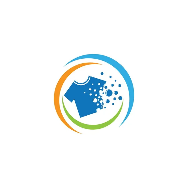 Çamaşır Logo Vektör Şablonu — Stok Vektör
