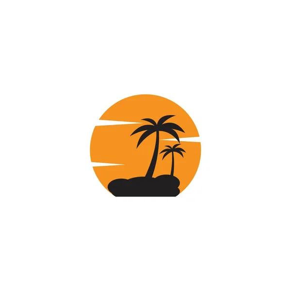 Palmera Verano Logo Vector Diseño — Archivo Imágenes Vectoriales