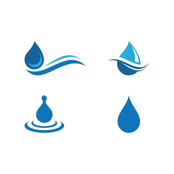 Zrzut Wody Logo Projekt Wektora Szablonu — Wektor stockowy