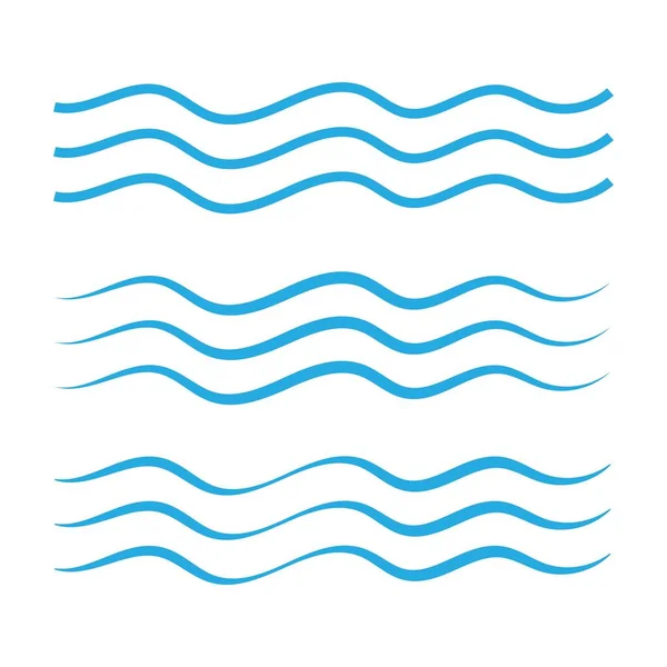 Vektor Desain Logo Gelombang Air Alam - Stok Vektor