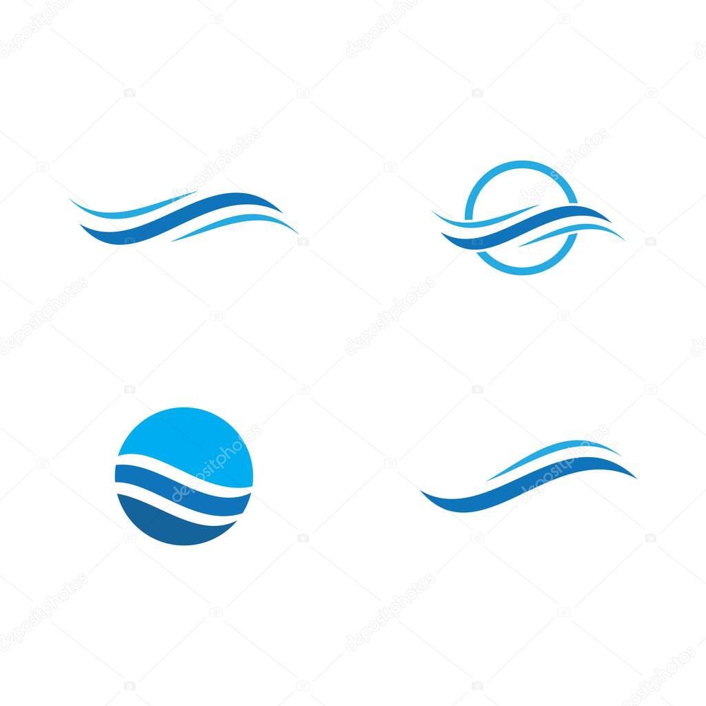 Natural Water wave Logo design vector