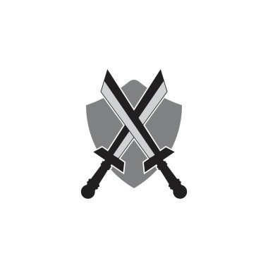 Kılıç logo vektör resmetme şablonu