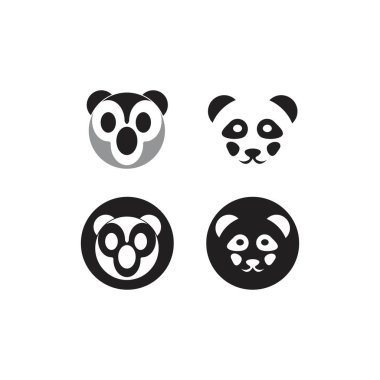 Panda ilüstrasyon logo vektör şablonu