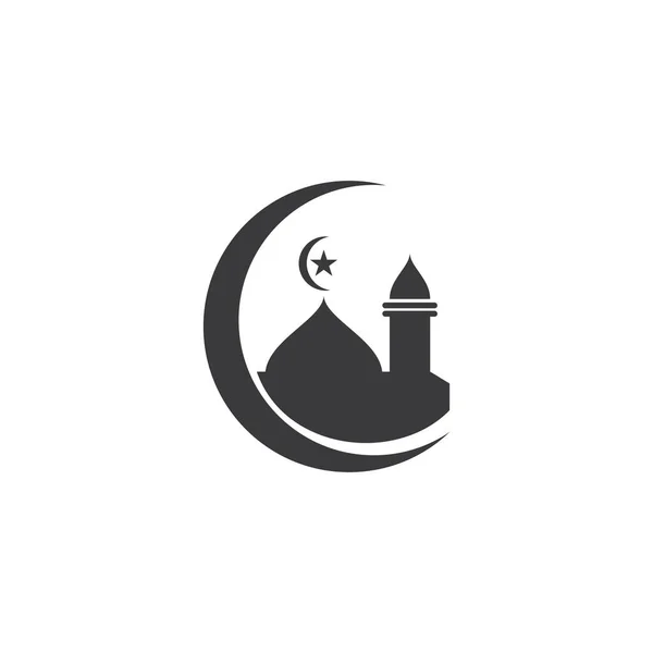 Logotipo Islâmico Símbolo Mesquita Ícone Vetor Modelo — Vetor de Stock