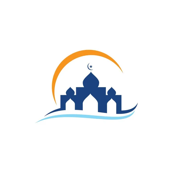 Logo Symbole Islamique Modèle Vectoriel Icône Mosquée — Image vectorielle