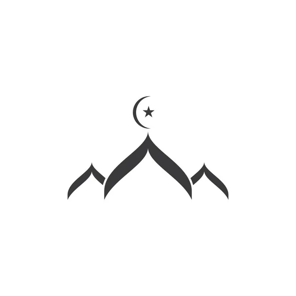 伊斯兰标志和符号 清真寺图标矢量模板 — 图库矢量图片
