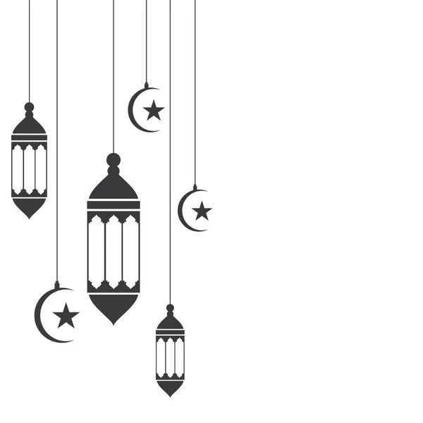 Modelo Vetor Lâmpada Lanterna Fundo Islâmica —  Vetores de Stock