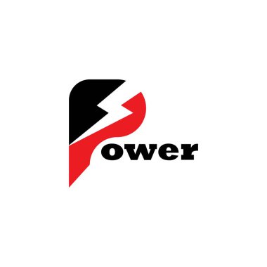 Şimşek Logo Şablonu vektör düz tasarımı