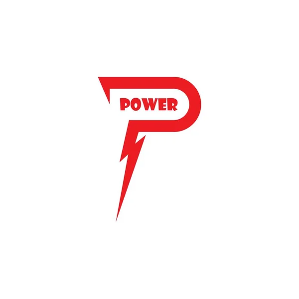 Lightning Logo Template Vector Plat Ontwerp — Stockvector